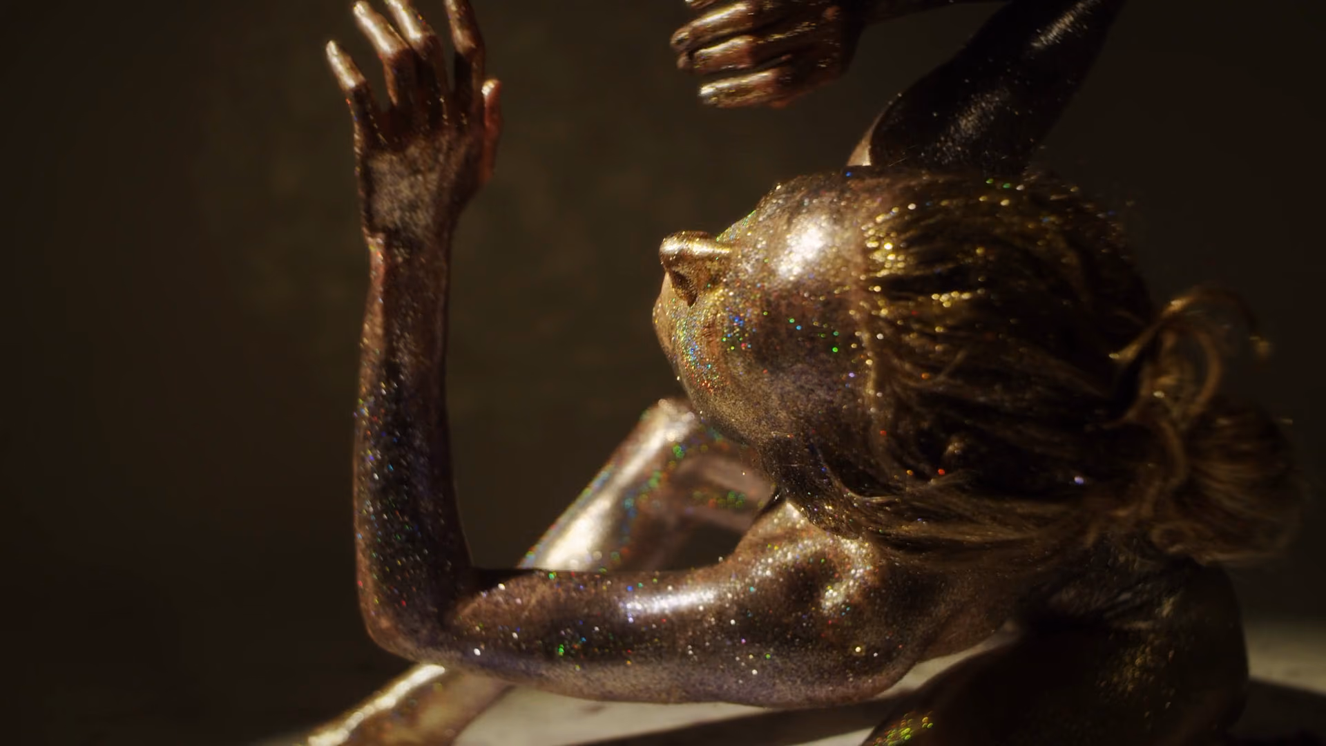 A dancer in motion, stock footage cut to the line about building what doesn't exist yet